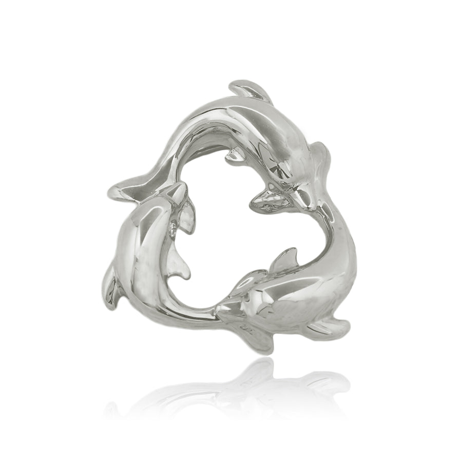 K14 トリプルイルカダイヤペンダント 【7-2090】