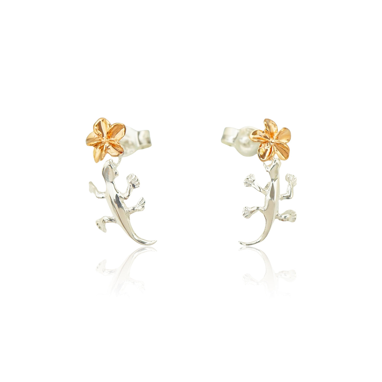 ミニプルメリア&ゲッコーピアス 【4-0129】