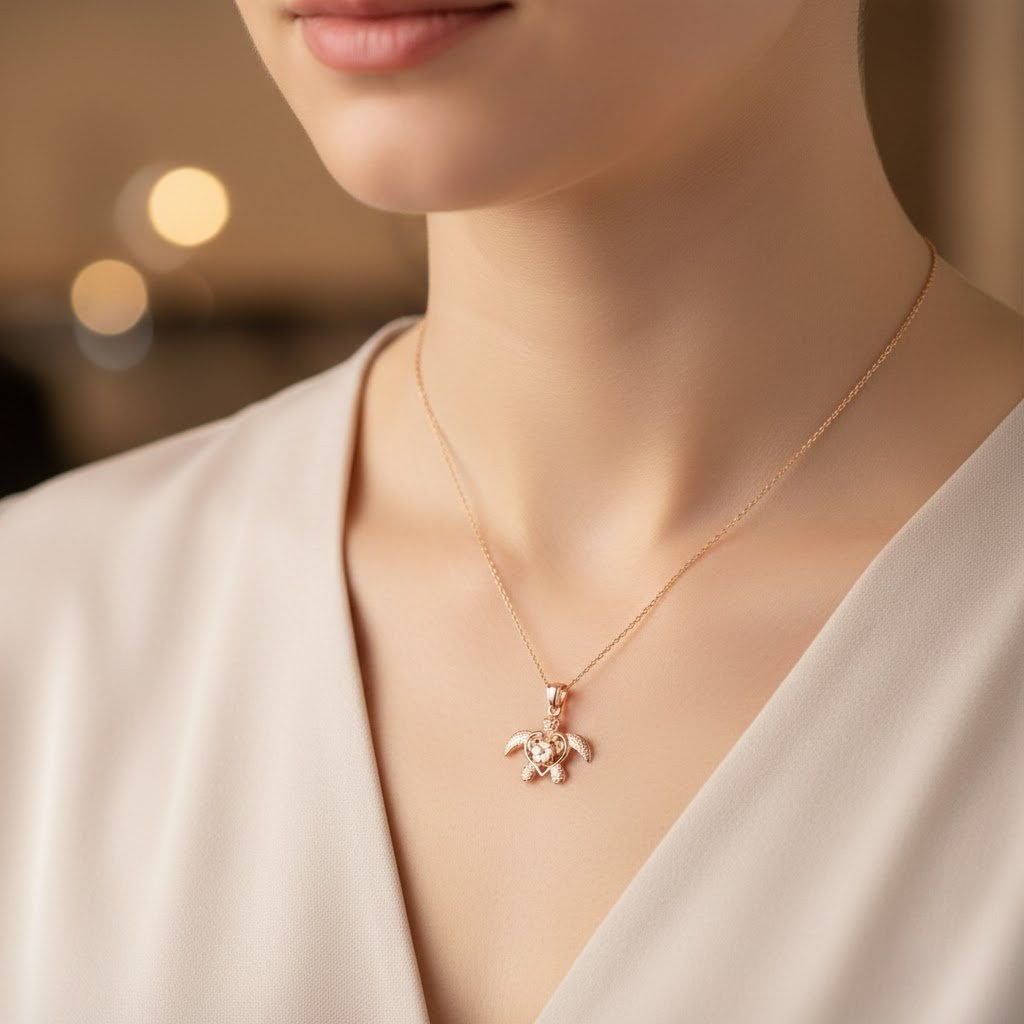 K14 ホヌハイビスカスペンダント 【7-0652】