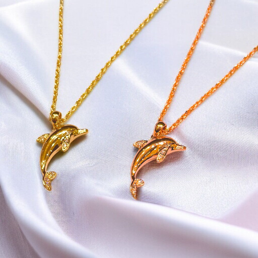 K14 イルカダイヤペンダント 【7-1895】