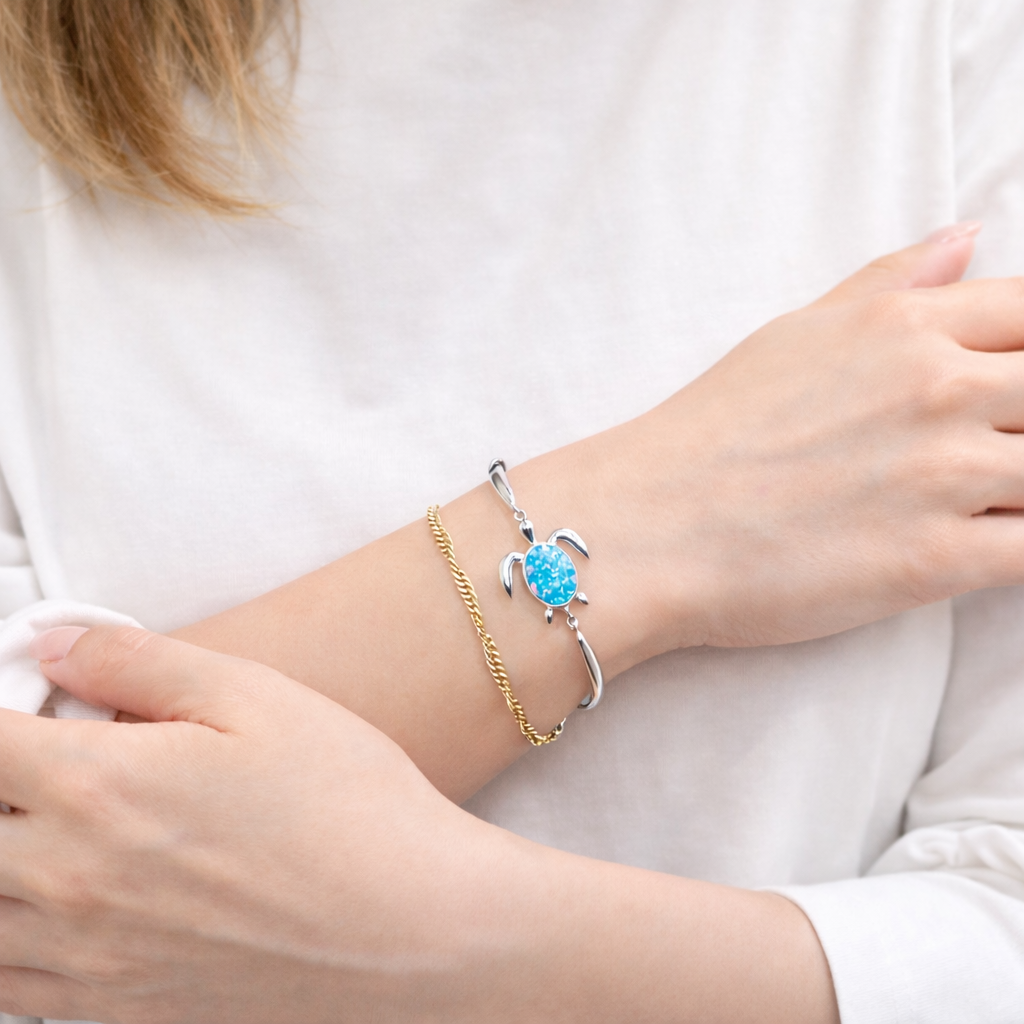 パープルオパールホヌブレスレット　【5-1750】