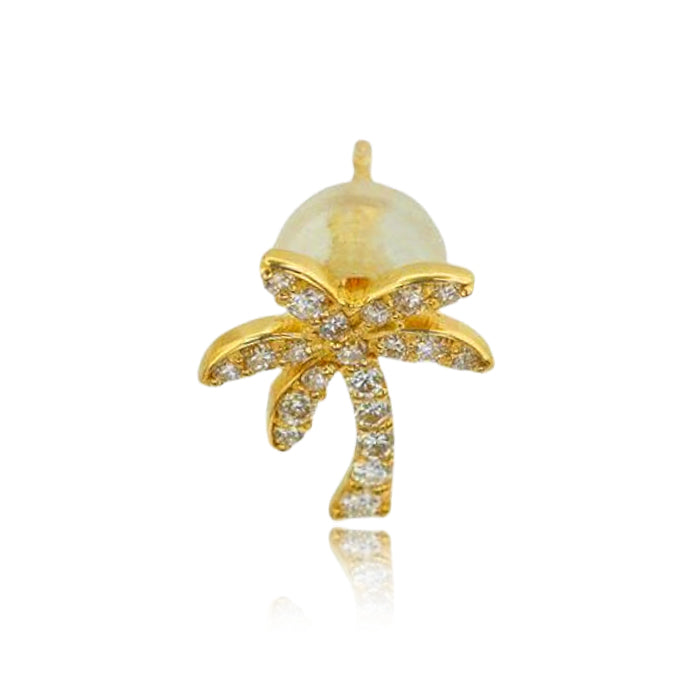 K18・Pt　片売りパームツリーピアス　【12-2687】