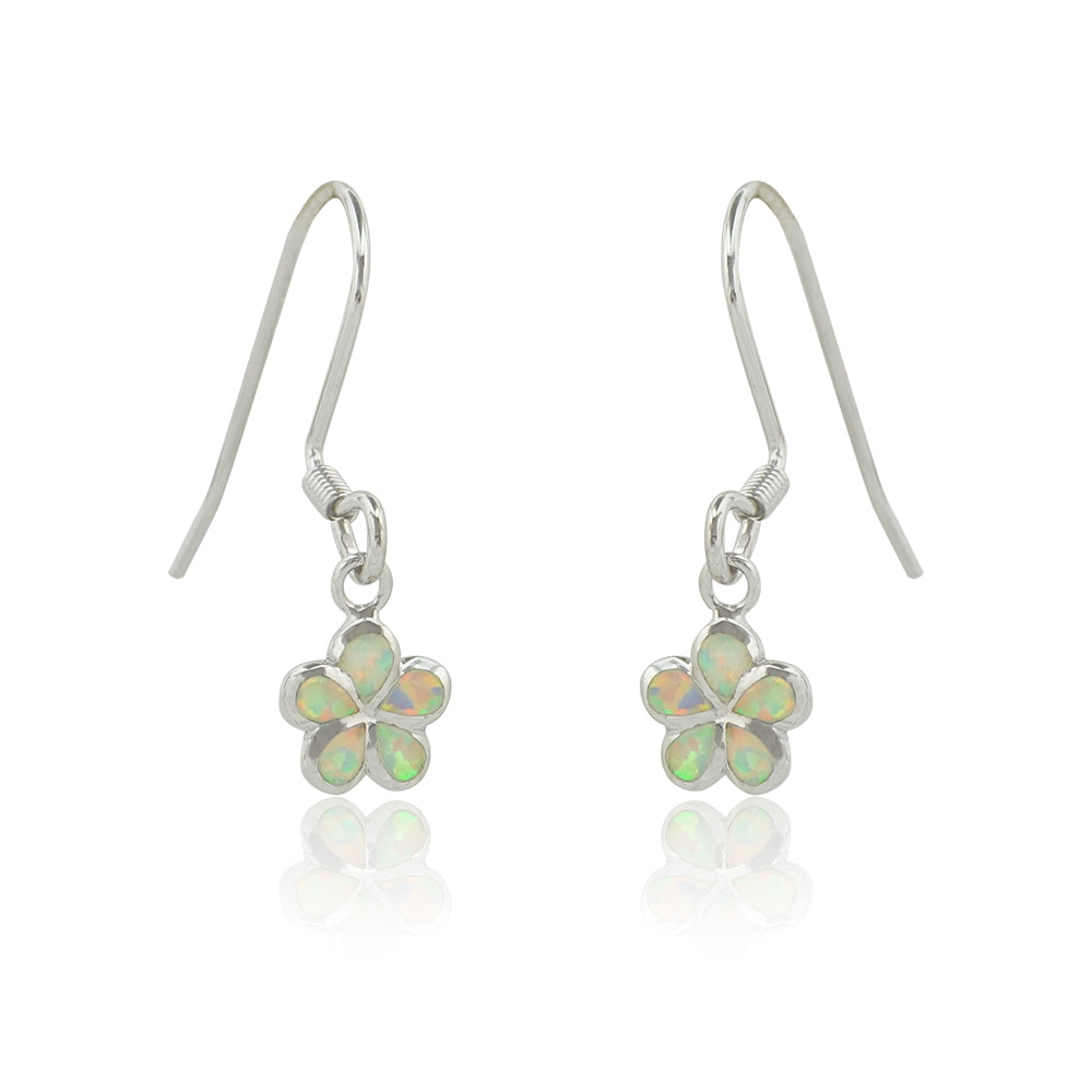 オパールミニプルメリアフックピアス　【4-0846】