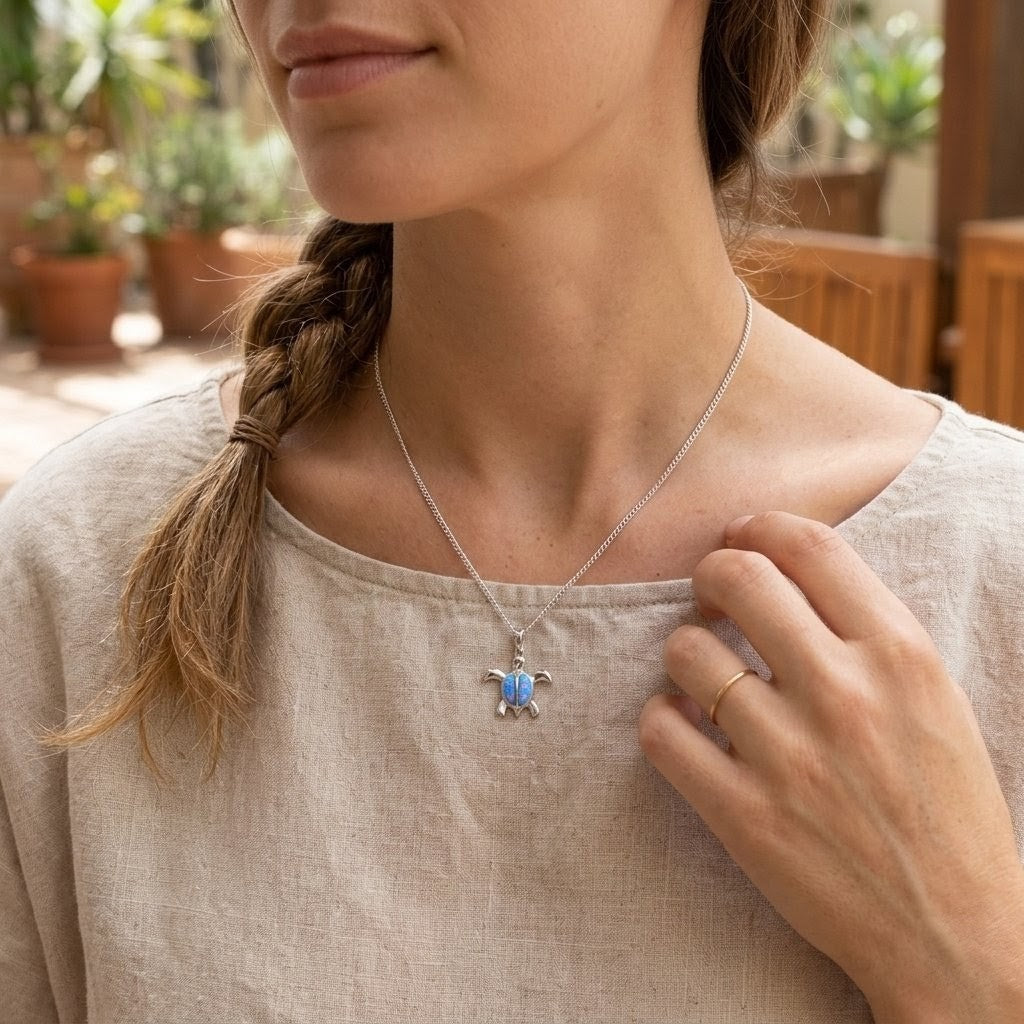 パープルオパールホヌペンダント　【2-3924 】