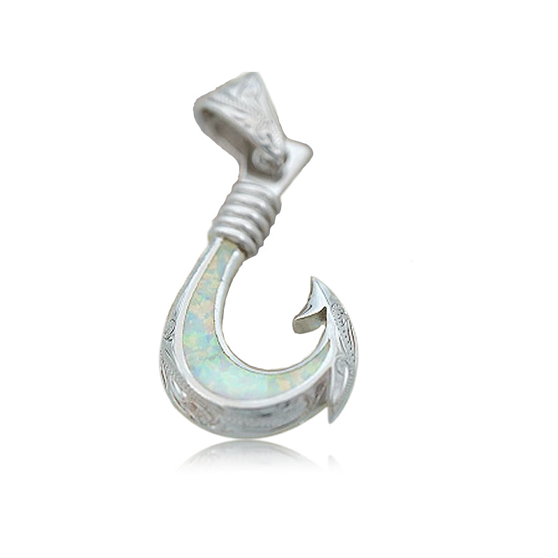 オパールフィッシュフックペンダント　【2-2248】