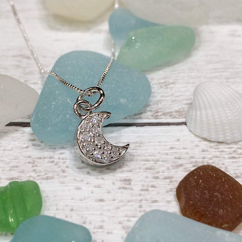 三日月キュービックジルコニアペンダント　【2-3795 】