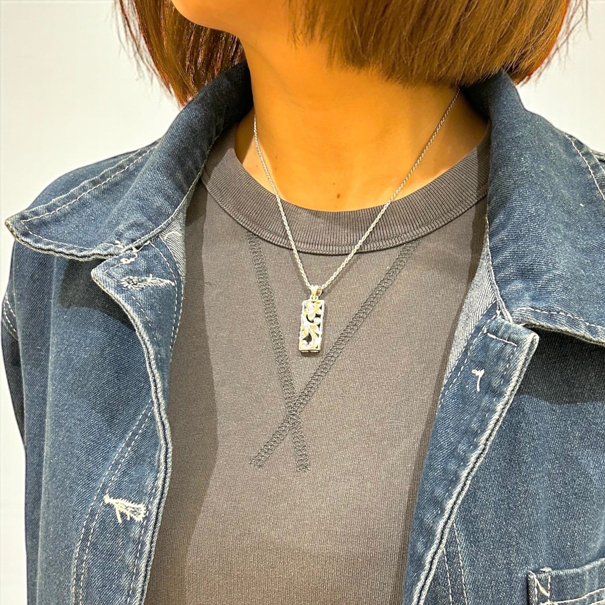 透かし10mmプレートペンダント　【2-7496】