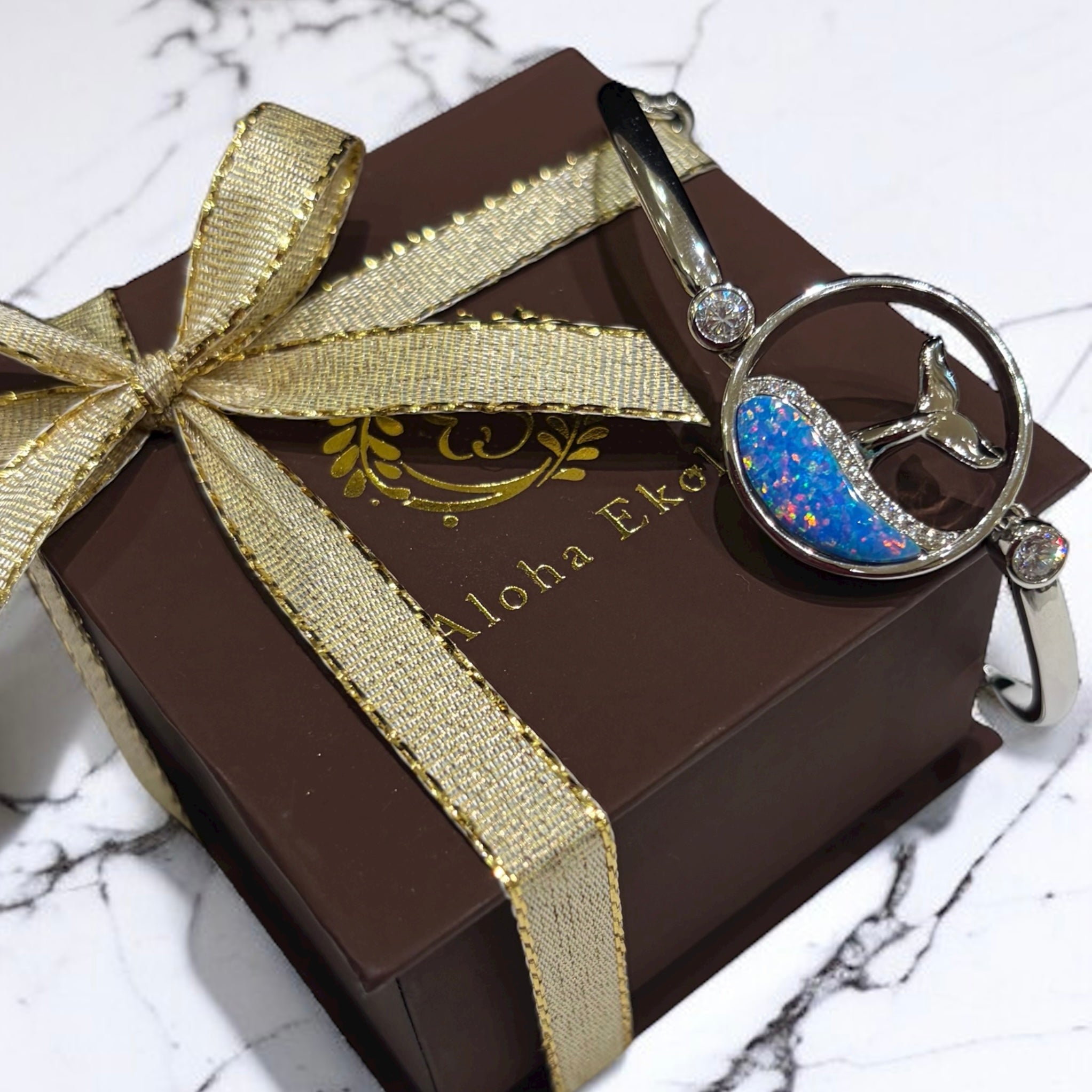 パープルオパール ホエールテールサークルブレスレット　【5-2023】