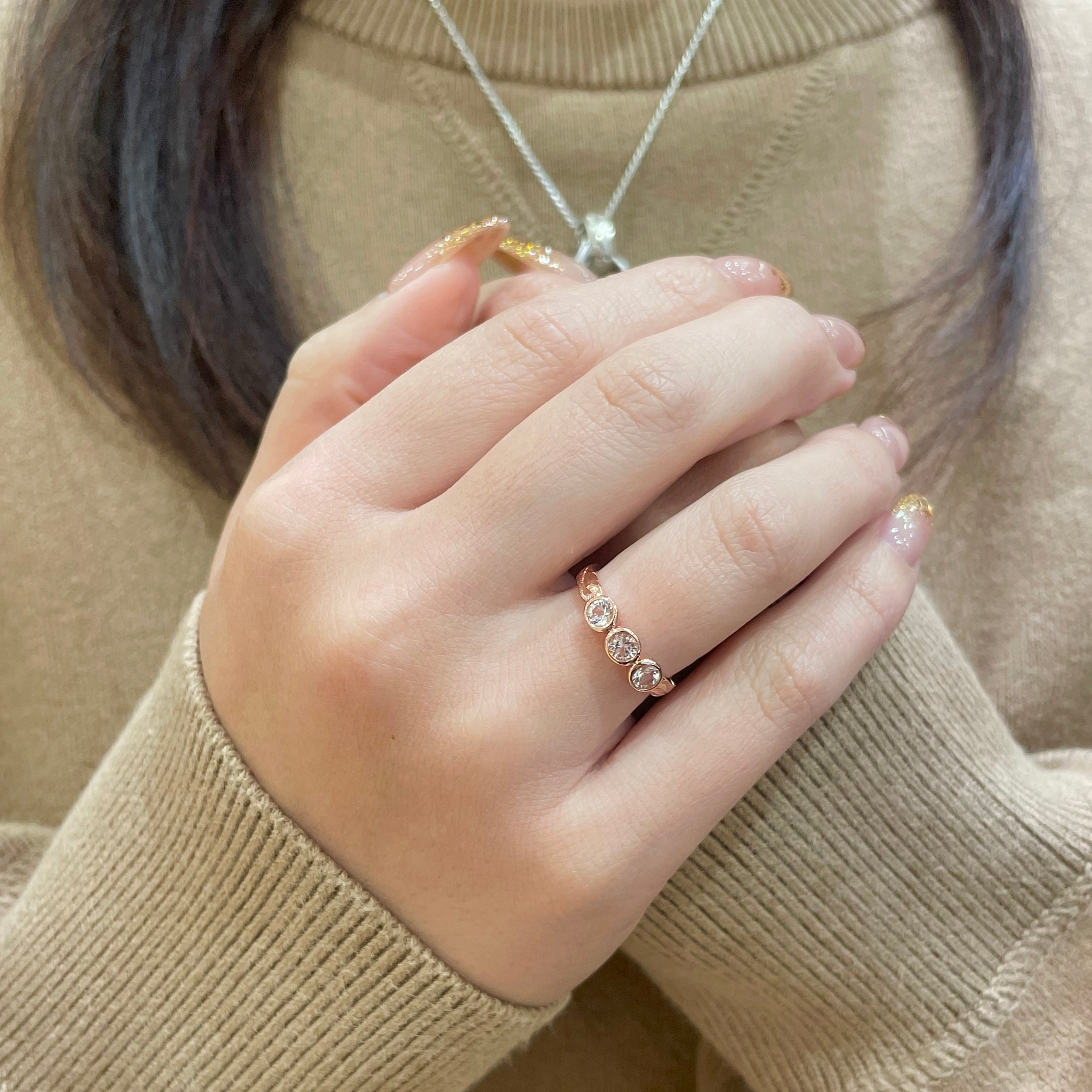 スクロールトリプルCZトゥリング　【3-6993】