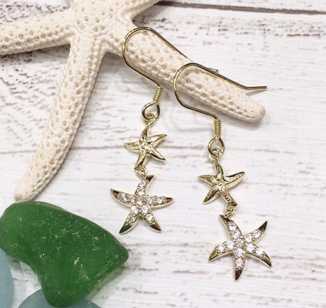 2連スターフィッシュフックピアス　【4-1416】