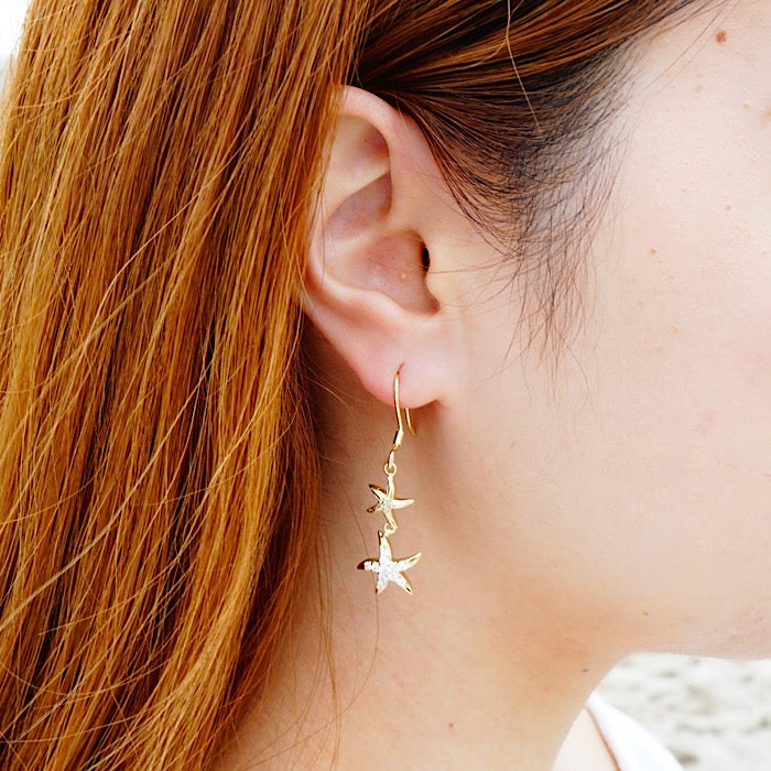 2連スターフィッシュフックピアス　【4-1416】