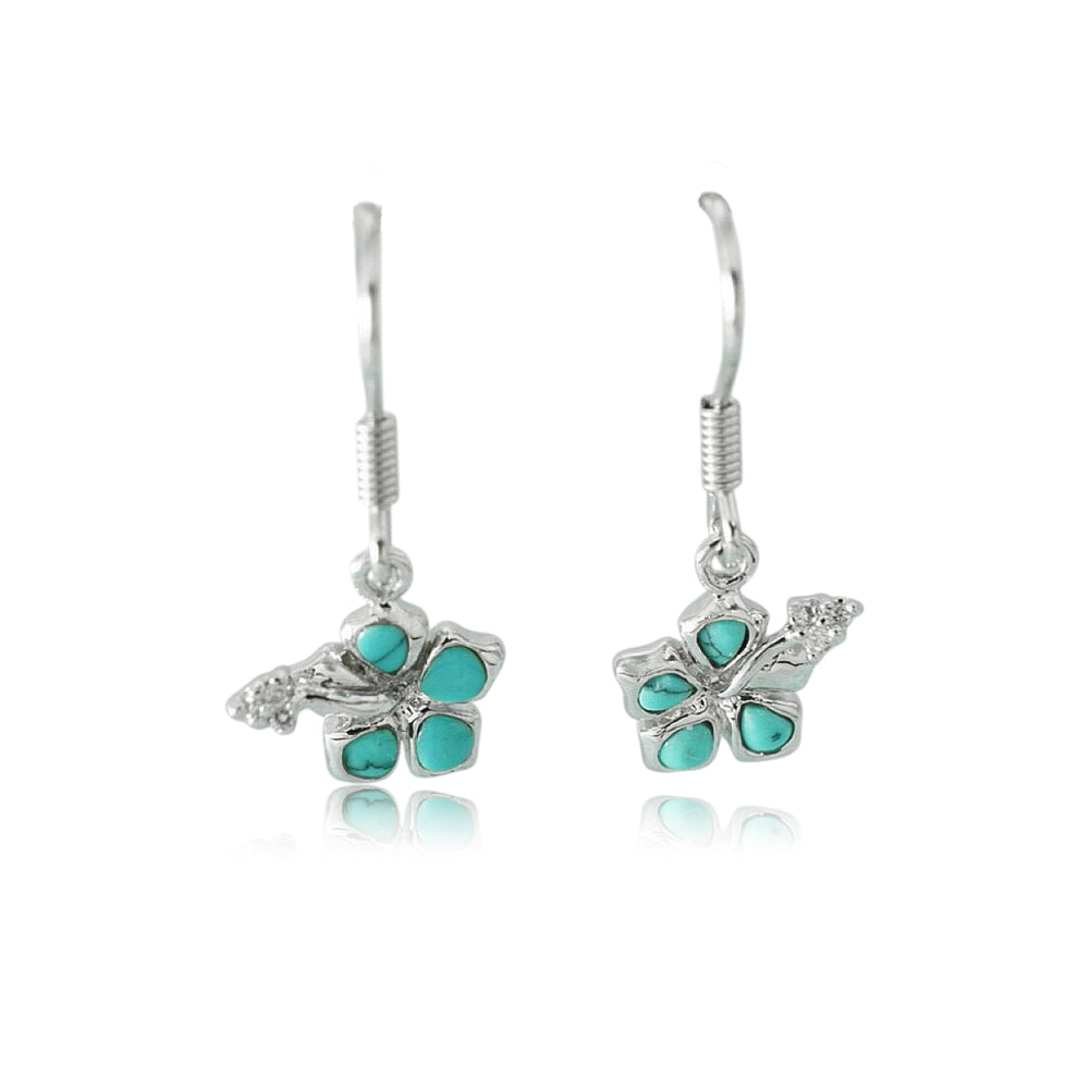 ターコイズハイビスカスピアス　【4-1720】