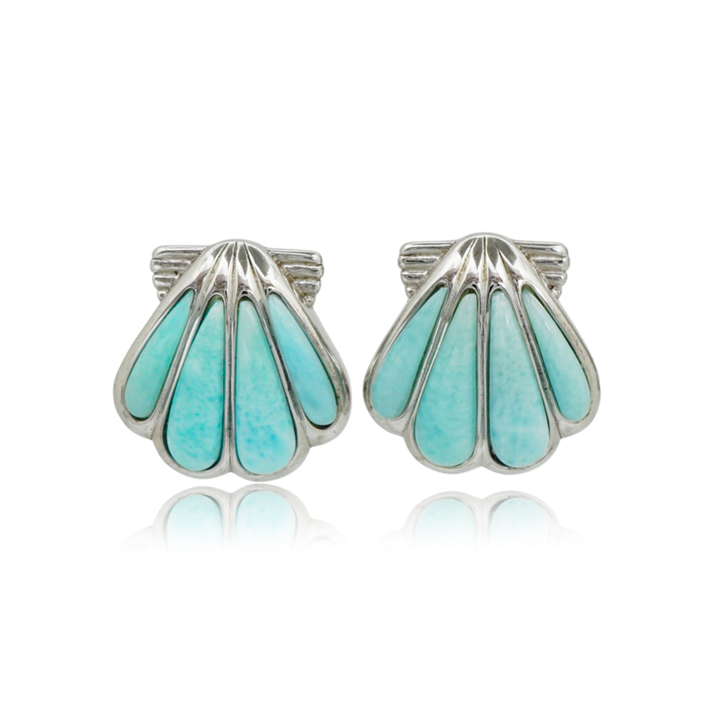 ラリマーシェルピアス　【4-2154】