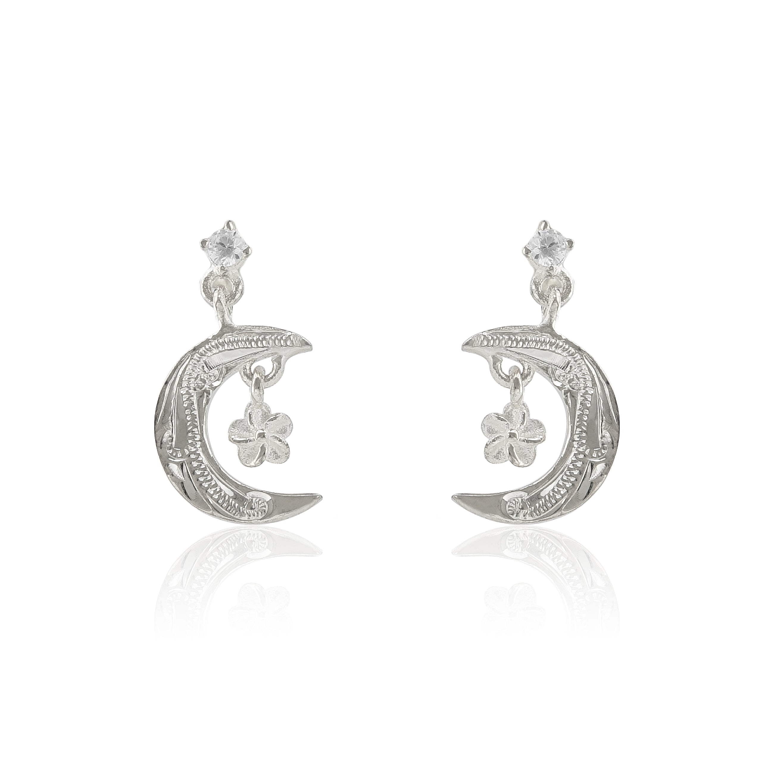 三日月&ミニプルメリアピアス【4-0679】