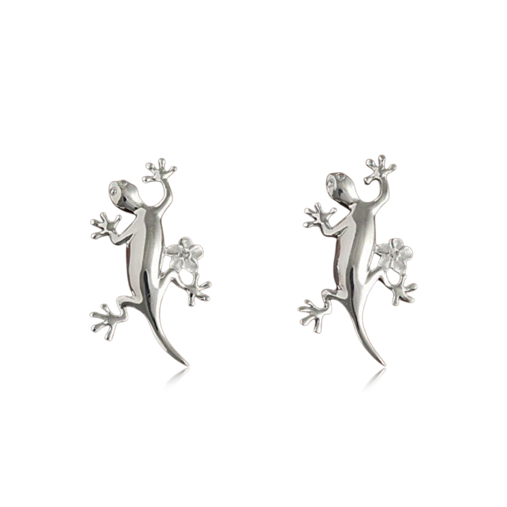 ゲッコー＆プルメリアピアス　【4-3939】