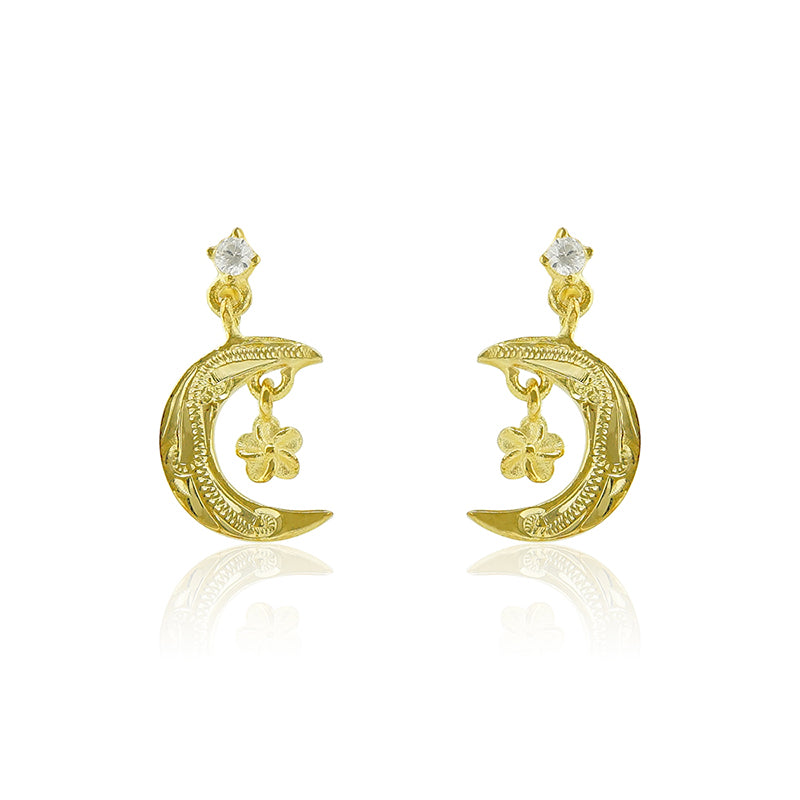 三日月&ミニプルメリアピアス【4-0679】