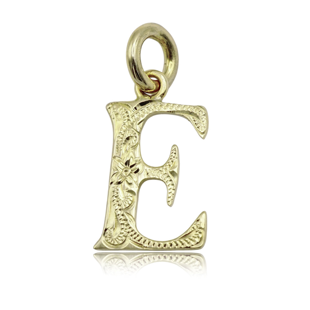 14K スクロールイニシャルペンダント　【7-4148】