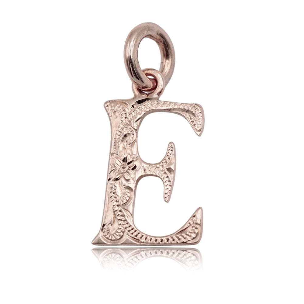 14K スクロールイニシャルペンダント　【7-4148】