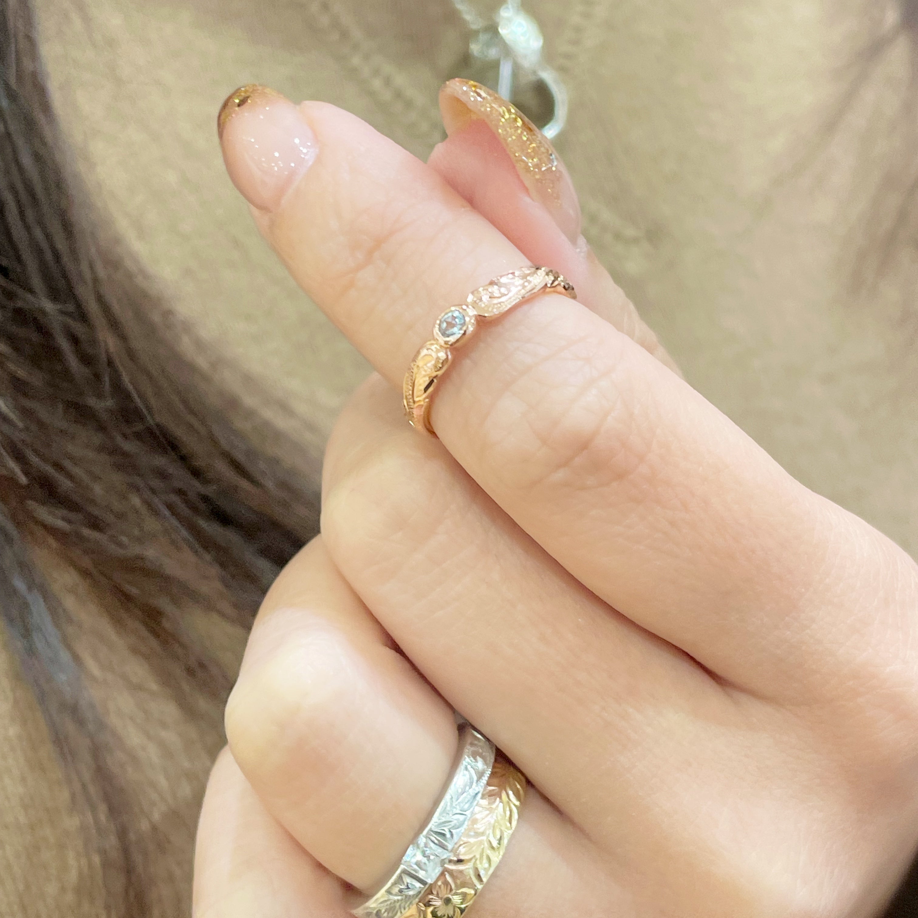 スクロールCZトゥリング　【3-7006】