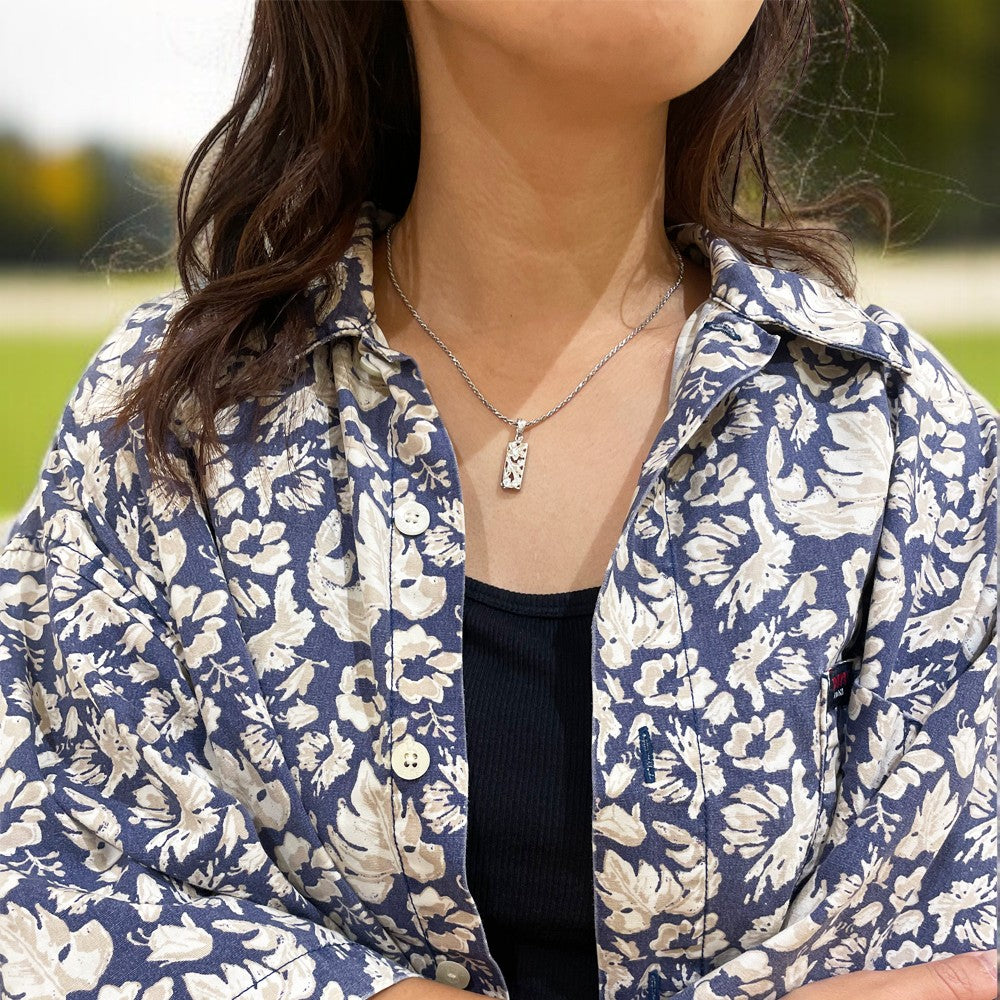 ミニ透かし8mmプレートペンダント　【2-3689】