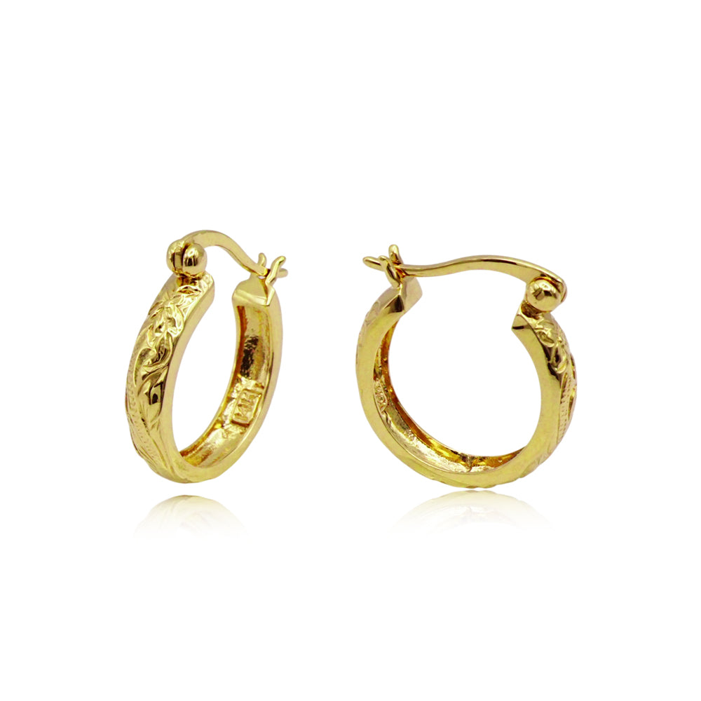 K14 スクロールフープピアス 【9-2043】