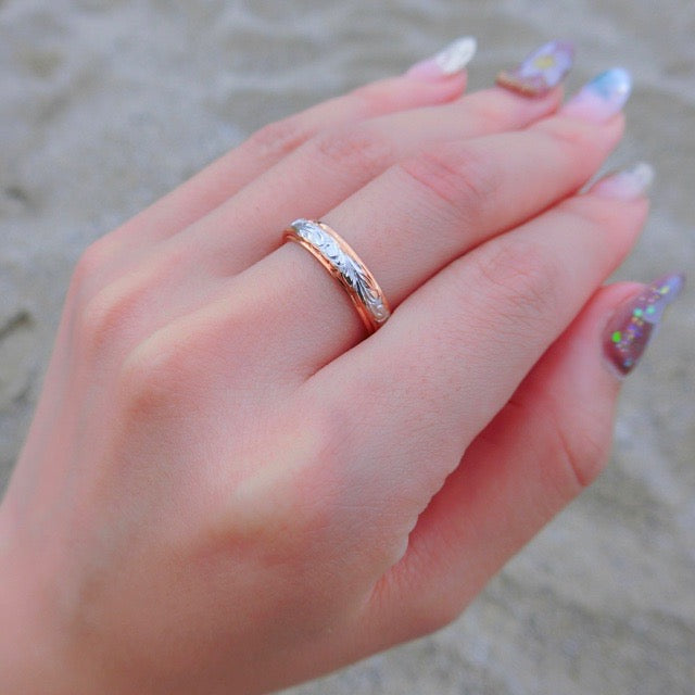 2トーンプリンセスリング【3-2278】