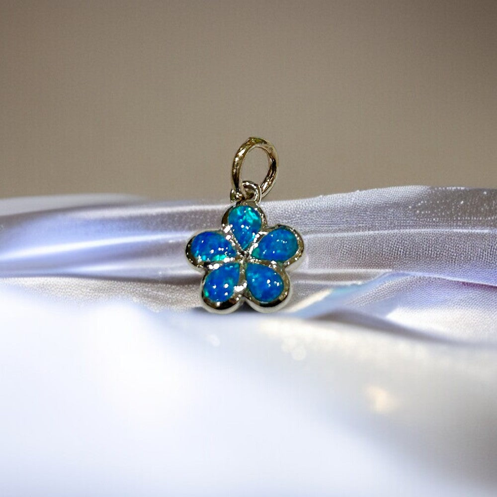 オパールプルメリアミニペンダント　【2-6307】