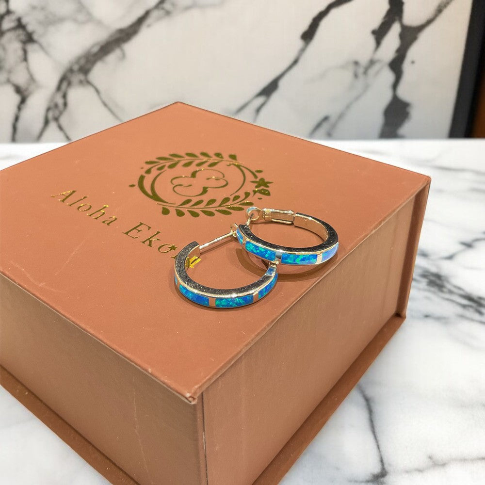 オパールフープピアス　【4-4769】