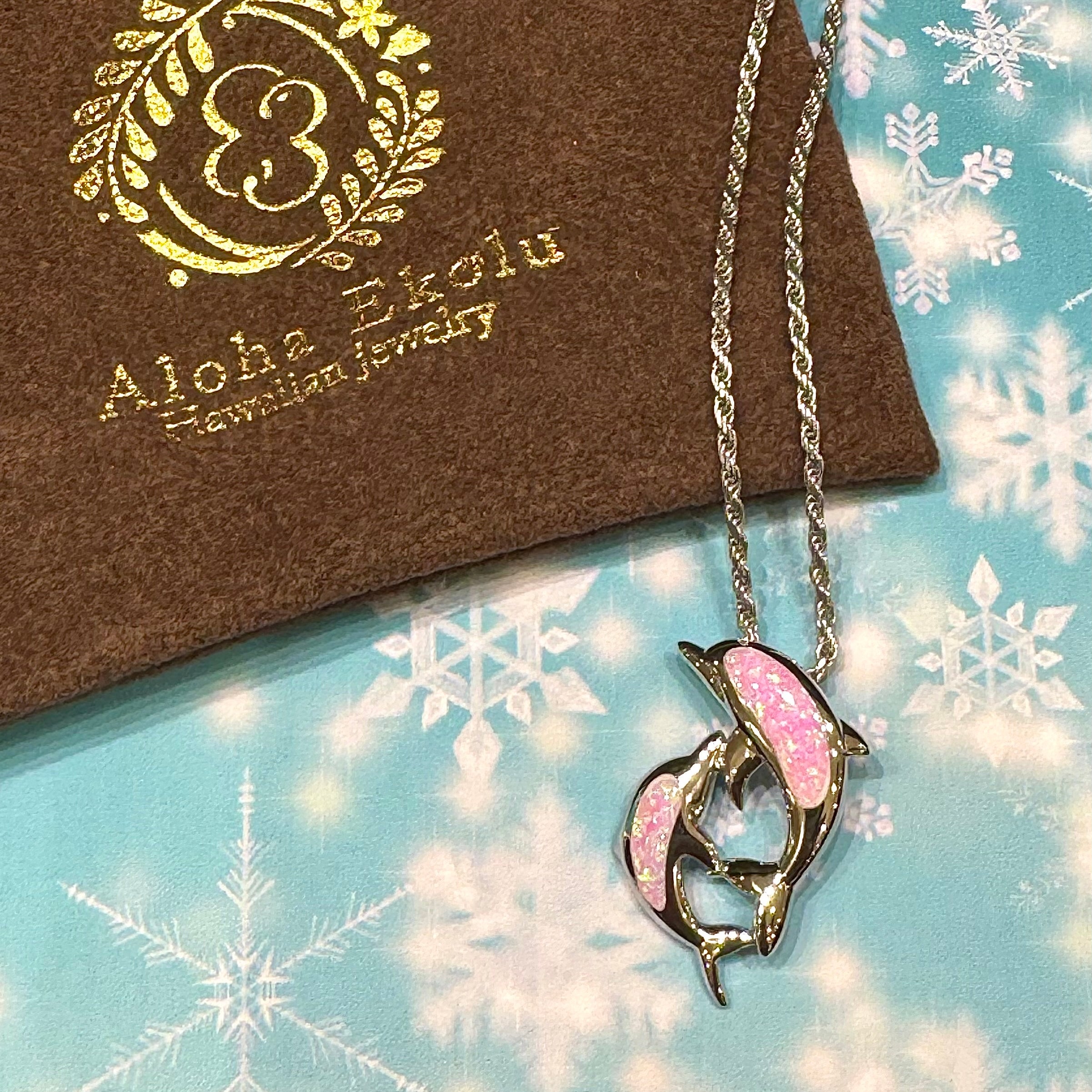 ハワイアンジュエリー オパールツインイルカペンダント