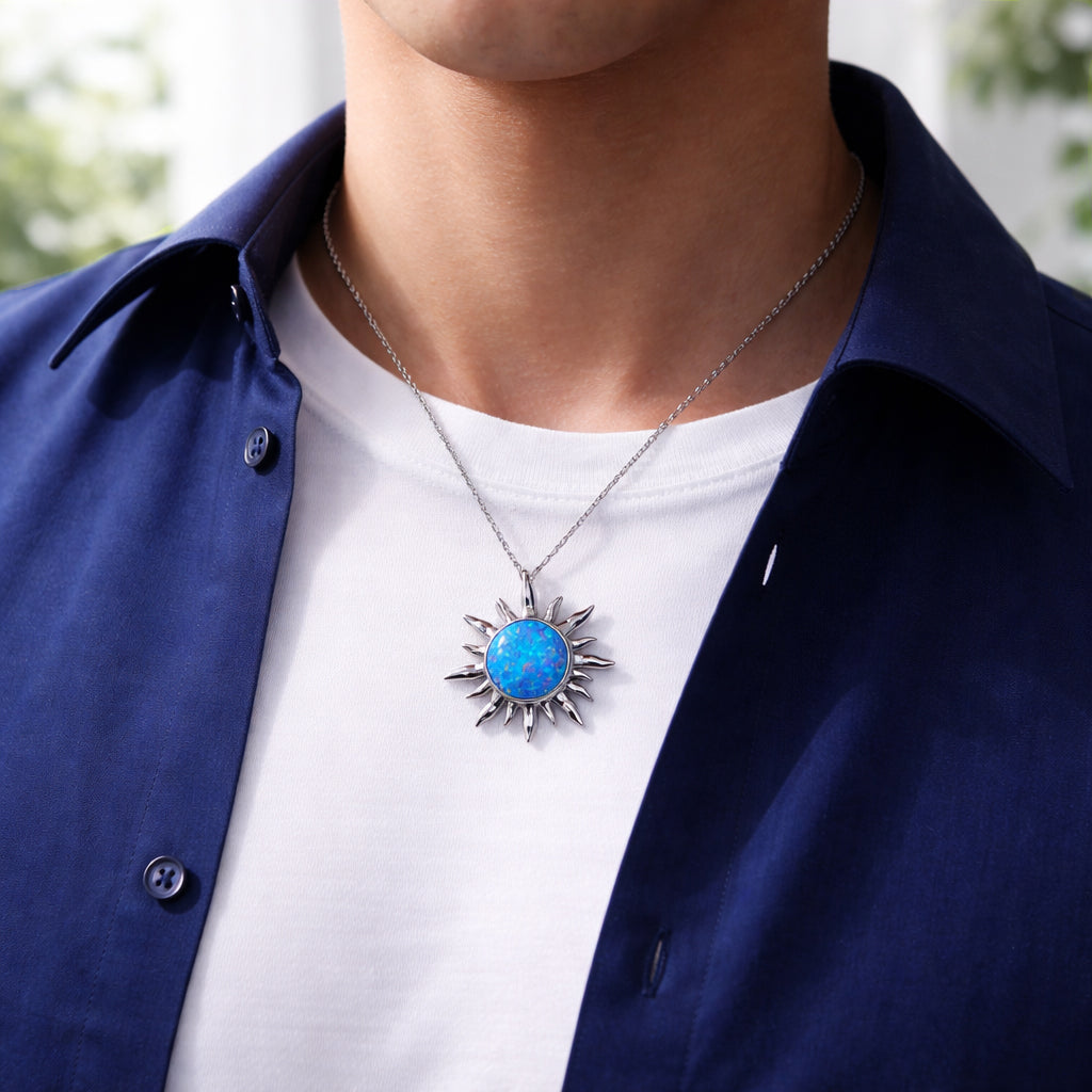 パープルオパール太陽(La)ペンダント　【2-5393】