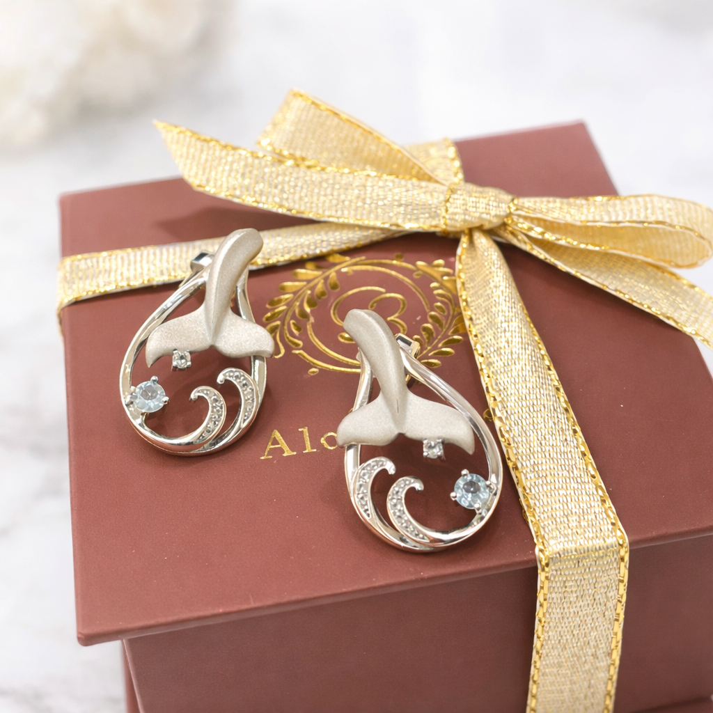 ホエールテールティアドロップピアス　【4-5025】