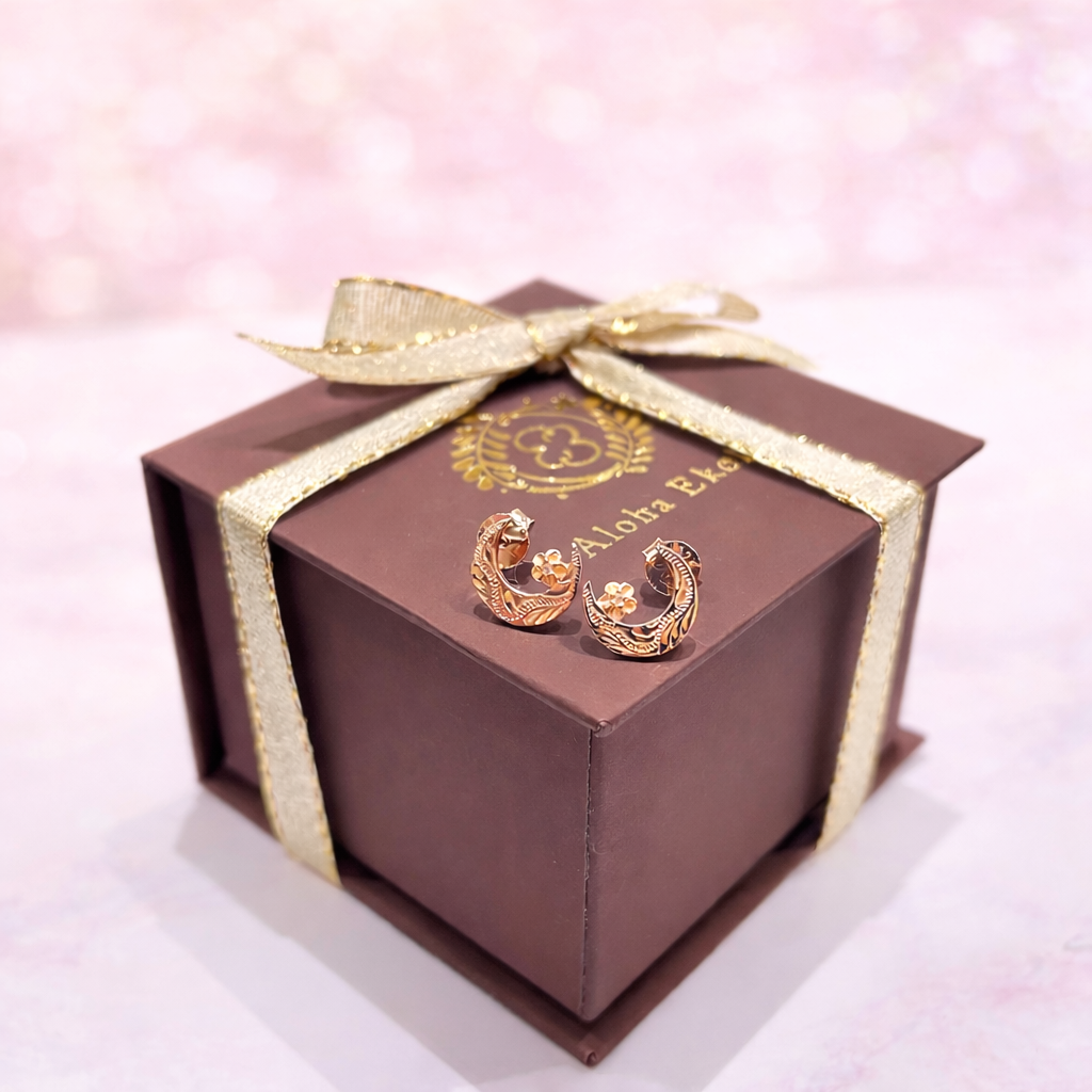 三日月×プルメリアピアス　【4-2291】