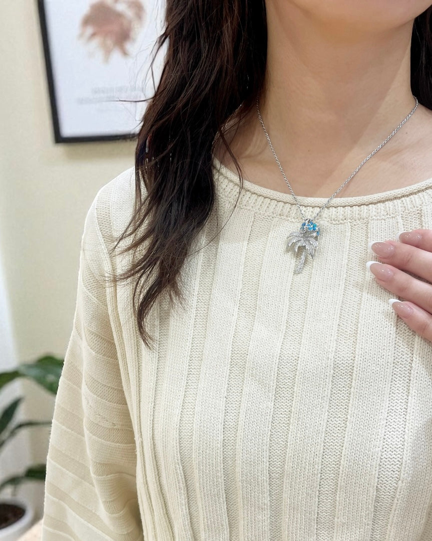 パームツリーパヴェペンダント　【2-6246】