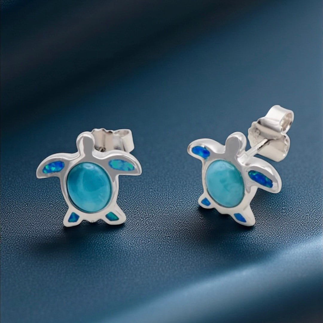 ラリマー・オパールホヌピアス　【4-4653】