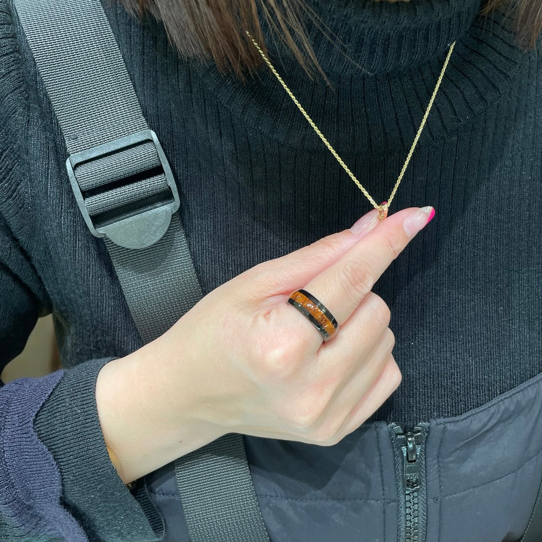 コアウッドブラックタングステンリング
