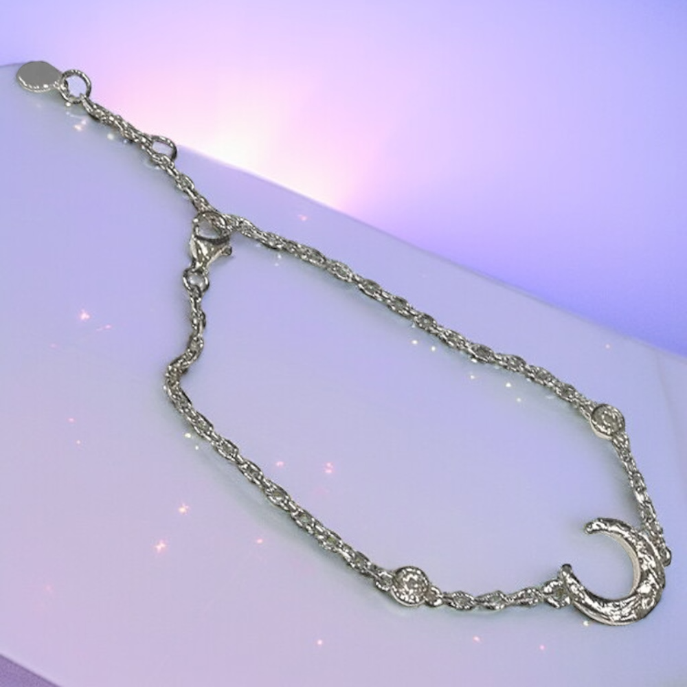 スクロール三日月ブレスレット　【5-1828】