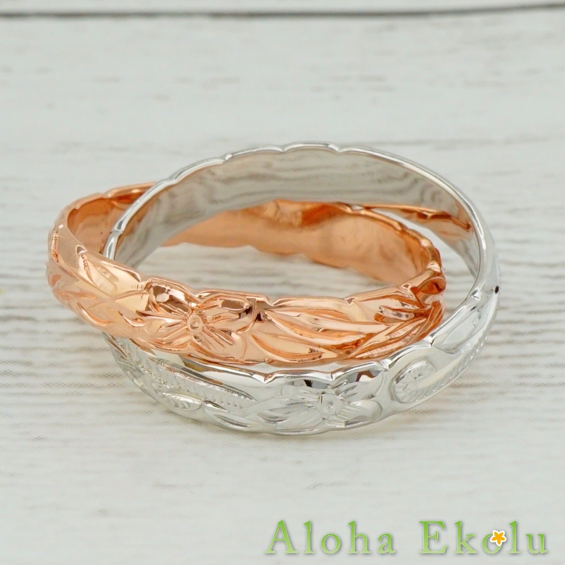 2連リング（シルバー&ピンクゴールド）　【3-2582】