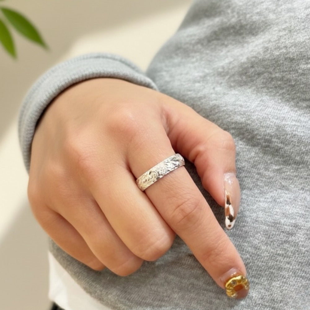 手彫り5mm La to mahinaリング　【3-7624】