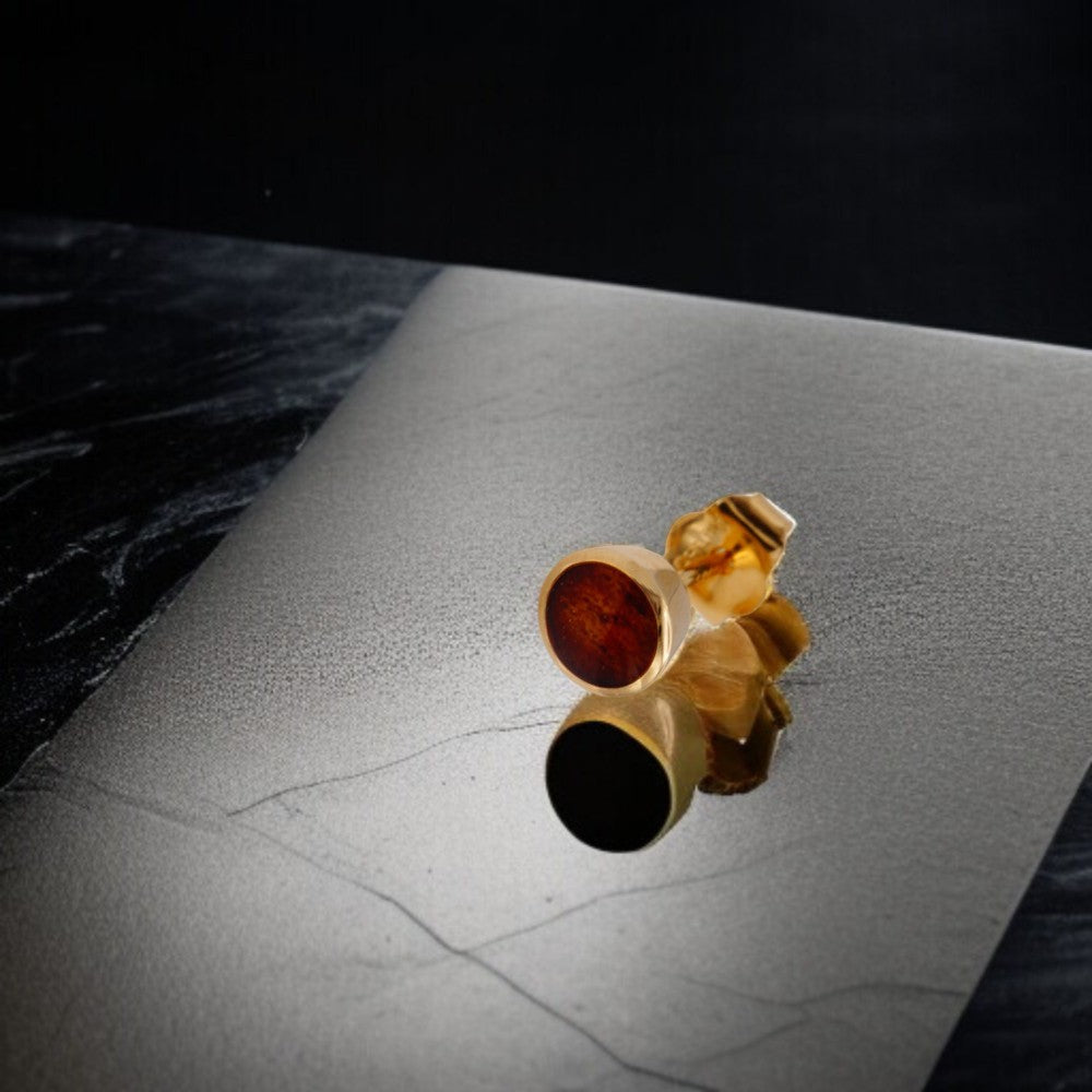 片売り K14コアウッドラウンドピアス　【9-2166】