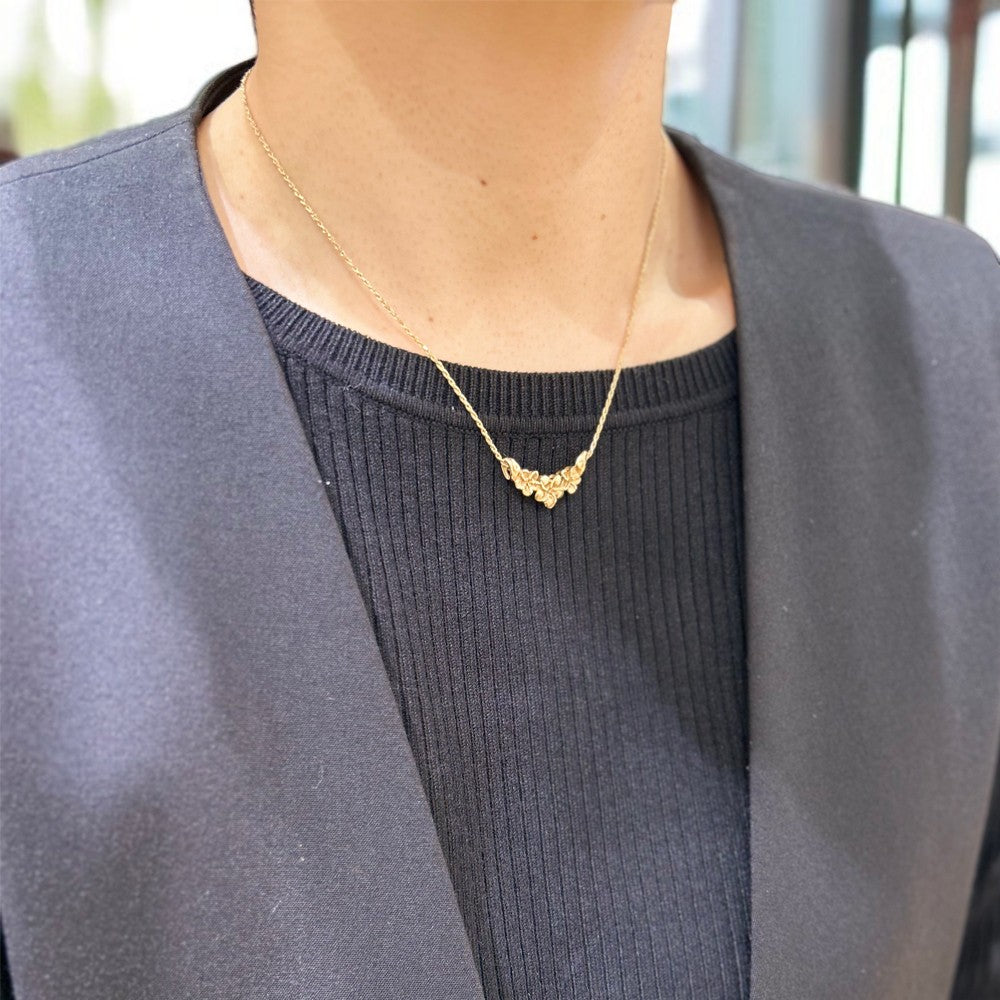 K14プルメリア3連ペンダント　【7-1369】