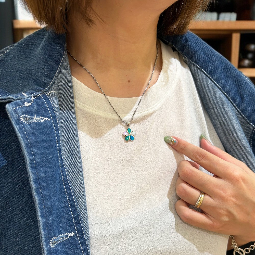 MIX オパールプルメリアペンダント　【2-2057】