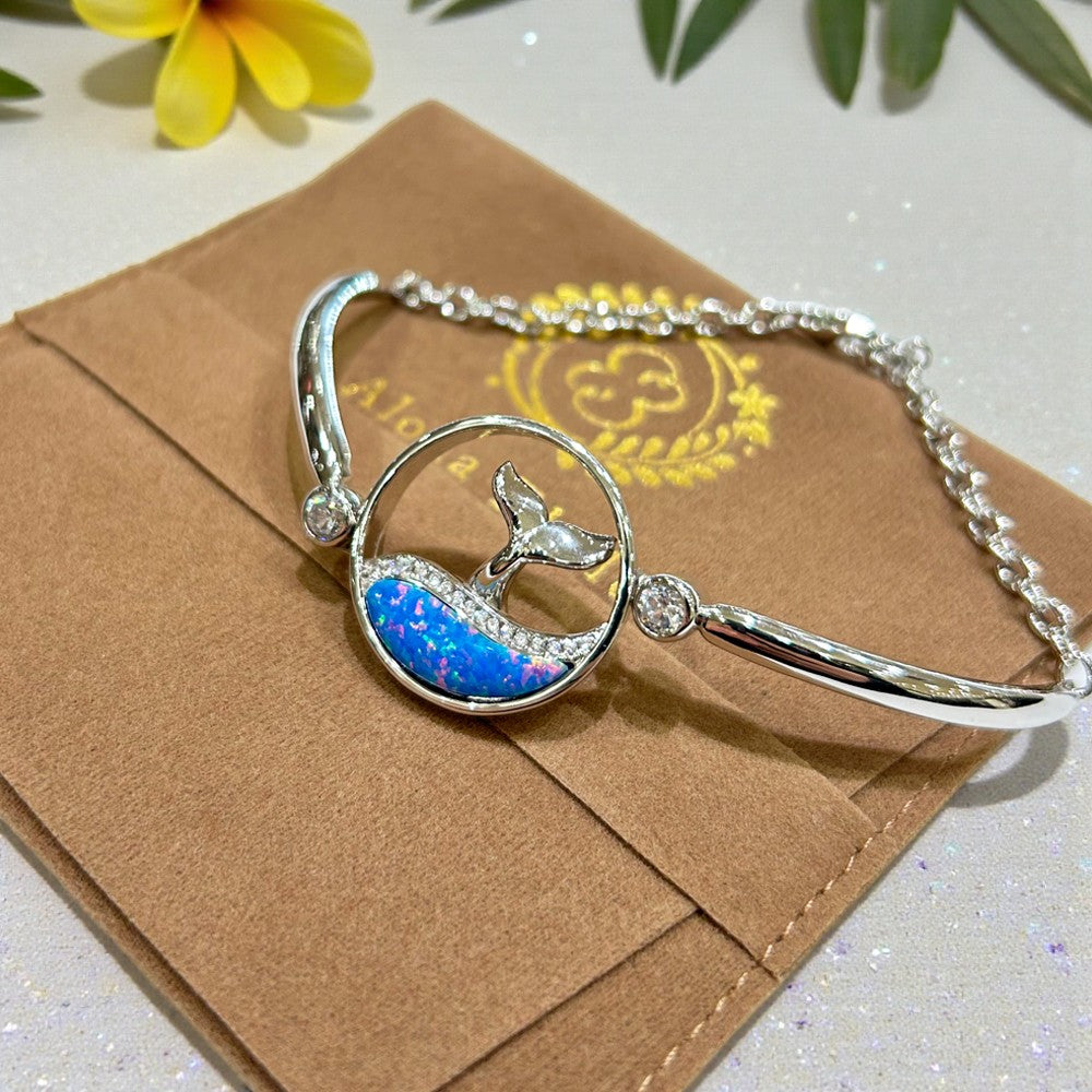 パープルオパール ホエールテールサークルブレスレット　【5-2023】