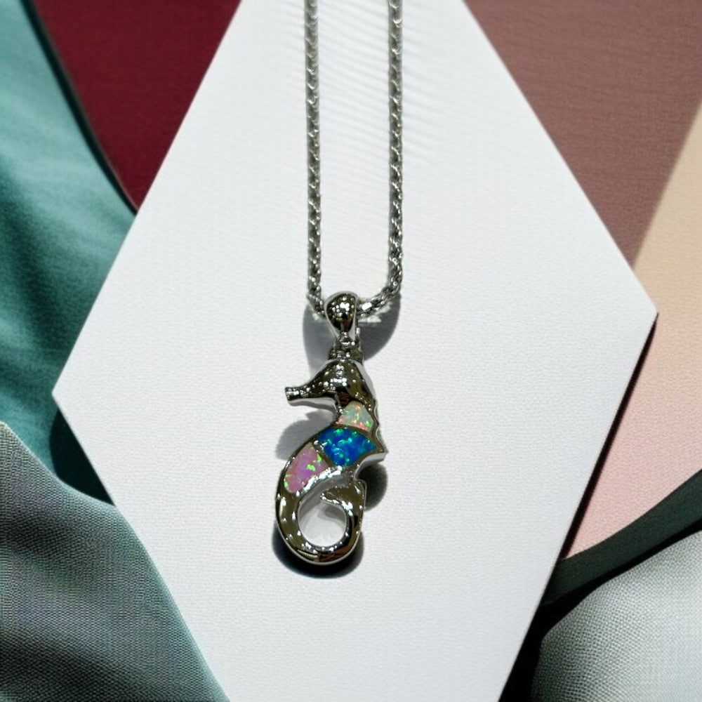 Mixオパールシーホースペンダント　【2-3559】