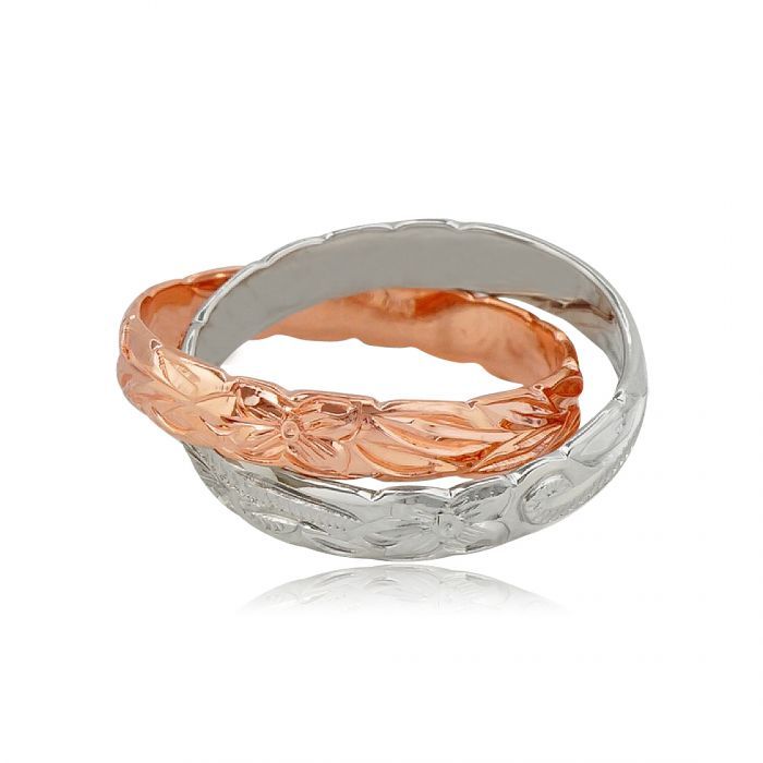 2連リング（シルバー&ピンクゴールド）　【3-2582】