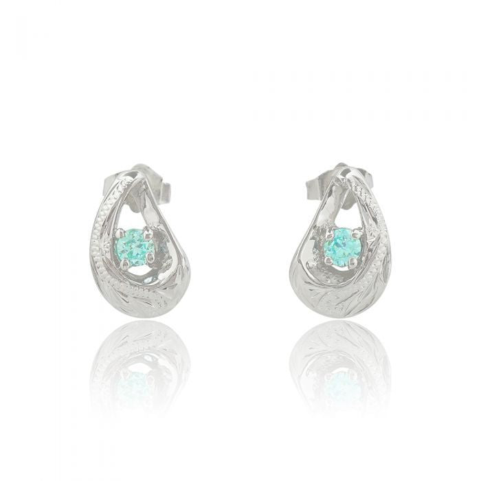 スクロールティアドロップピアス　【4-1539】