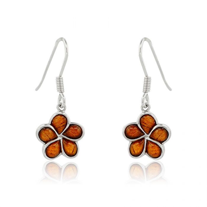 コアウッドプルメリアフックピアス　【4-1836】