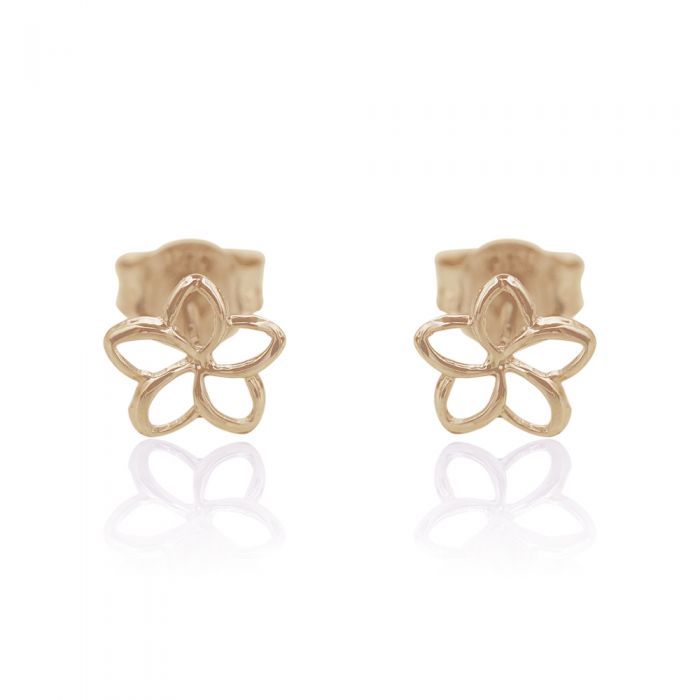 14K透かしプルメリアピアス　【9-0001】