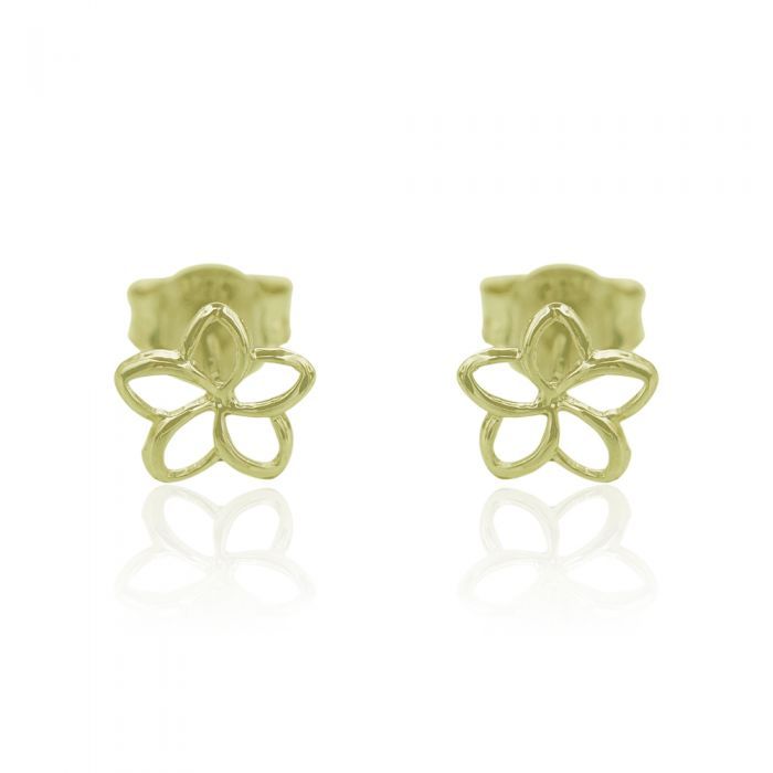 14K透かしプルメリアピアス　【9-0001】